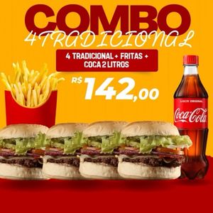 imagem do produto 4 Tradicional + Batata Frita + Refri 2 Litros 