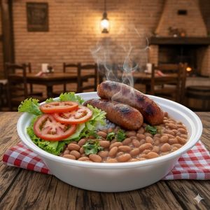 imagem do produto Linguiça grelhada sem cebola c/ farofa e salada mista