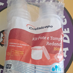 imagem do produto Kit pote com tampa 350ml cristalcopo