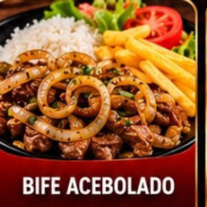imagem do produto PRATO FEITO DE BIFE ACEBOLADO