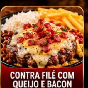 imagem do produto PRATO FEITO DE CONTRA FILÉ COM QUEIJO E BACON