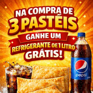 imagem do produto Combo de 3 pastéis+ refrigerante grátis 