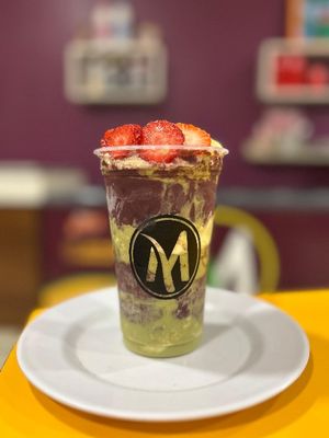 imagem do produto pote trufado: PISTACHE DUBAI ♥️            ( açaí especial, creme de pistache,amendoim, leite em pó )
