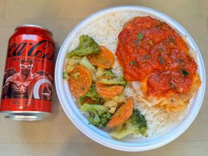 imagem do produto Frango Parmegiana & Legumes + lata Coca Zero + R$ 14,99 leve outra marmitex