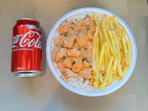 imagem do produto Strogonoff Frango & Fritas + lata Coca normal + R$ 14,99 leve outra marmitex