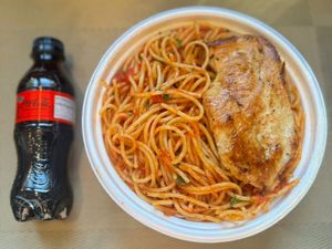 imagem do produto Espaguete & Frango Grelhado + Coca Zero Pet + R$ 18,99 leve outra marmitex
