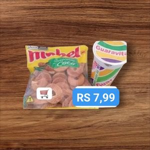 imagem do produto Biscoito rosquinha sabor coco+1copo de Guaravita 