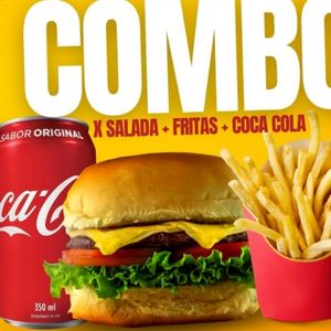imagem do produto Combo xis salada+fritas+refrigerante lata da sua ecolha