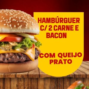 imagem do produto Hambúrguer salada c/ 2 carnes, queijo prato e bacon
