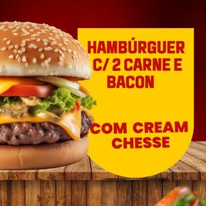 imagem do produto Hambúrguer salada c/ 2 carnes, bacon e cream cheese 