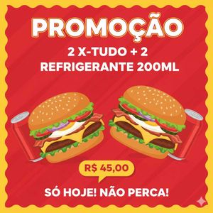 imagem do produto Combo 2 X-Tudo + 2 Refrigerante 200ml
