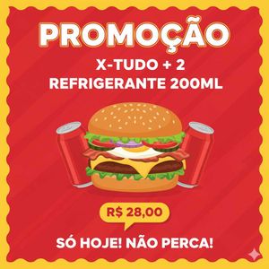 imagem do produto X-Tudo + Refrigerante 200ml