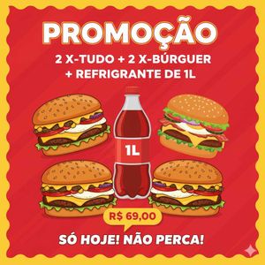 imagem do produto 2 X-Tudo + 2 X-Buguer + Refrigerante de 1L