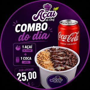 imagem do produto Combo açai 500 ml + coca cola lata 310 ml