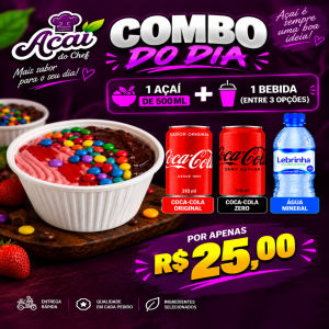 imagem do produto Combo açai 500 ml + bebida ml