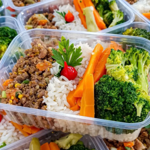 imagem do produto Soja refogada + arroz + mix de legumes