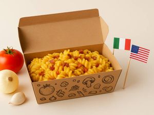 imagem do produto Mac'n cheese ( macarrão Caracolino com cheddar e bacon) aprox:1500kg