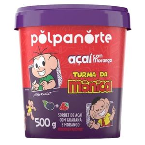 imagem do produto Açaí Turma da Mônica com Guaraná e Morango Polpa Norte 500g