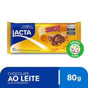 imagem do produto Chocolate Ao Leite com Amendoim Shot Lacta 80g
