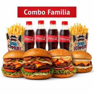 imagem do produto COMBO FAMÍLIA 1 deluxe 1 premium 1 egg 1 smash 4 coca 4 batata M