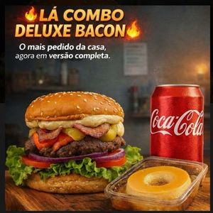 imagem do produto Combo Deluxe bacon / 1 Deluxe 1 Coca lata / 1  Pudim de leite em pó 