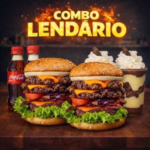 imagem do produto Combo Lendário 2 duplo cheddar 2 La copo e 2 coca mini  