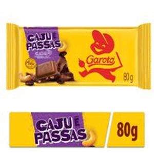 imagem do produto Barra de Chocolate Caju Passas Garoto 80g