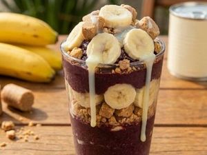 imagem do produto Açaí com Banana, paçoca e Leite condensado 500 ml