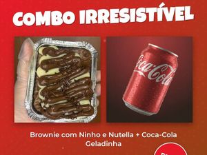 imagem do produto Brownie Cobertura Ninho com Nutella + Coca-Cola 350 Ml 