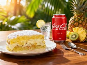 imagem do produto Combo - Bolo Gelado Brigadeiro de Ninho e Compota Caseira Abacaxi + Refri 350 Ml