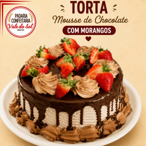 imagem do produto Torta Mousse de Chocolate com Morango