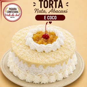 imagem do produto Torta Abacaxi Nata e Leite Condensado com Coco
