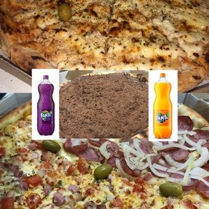 imagem do produto Pizza G Frango Com Catupiry /Calabresa meia A Moda / Broto Ovomaltine 