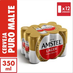 imagem do produto Cerveja Pilsen Amstel Lata 350ml Pack Com 12 Unidades