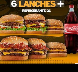 imagem do produto Combo 6 Lanches mais coca cola 2litros
