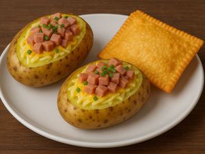 imagem do produto Duas Batatas+ Um Pastel e 3 Bebidas