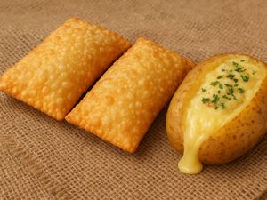 imagem do produto Dois Pastéis+Uma Batata e Três Bebidas