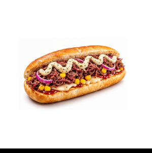 imagem do produto Setelagoano, Salsicha na brasa com Carne Seca e anéis de cebola agridoce
