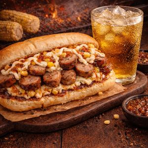 imagem do produto Linguiça de frango na Brasa (do jeito que cachorro quente tem que ser)+ 1 refri