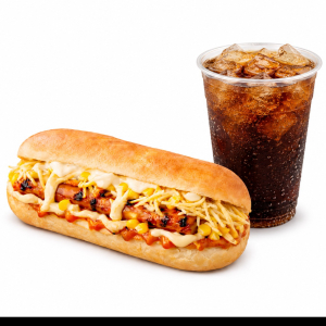 imagem do produto Salsicha Assada na Brasa, Cachorro quente C/ 1 salsicha + 1 refrigerante 200ml
