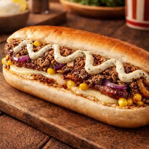 imagem do produto Setelagoano Hotdog com salsicha na brasa, carne seca, anéis de cebola agridoce