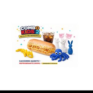 imagem do produto Combo Premium 2 | Cachorro-Quente + Refri 200ml + 1 Brinquedo à Escolha