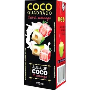 imagem do produto Água de Coco Quadrado Sabor Morango 200ml