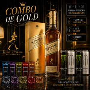 imagem do produto Combo de Whisky Gold Label - Com Monster
