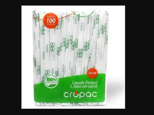 imagem do produto Canudo Flexível Biodegradável c/100 unidades