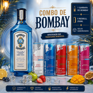 imagem do produto Combo de Gin Bombay - Com Redbull 