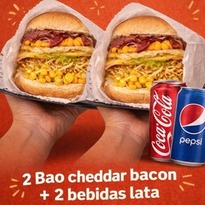 imagem do produto 2 Bão Bacon Cheddar + 2 Bebidas Lata