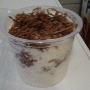 imagem do produto Arroz de leite e carne de sol no pote