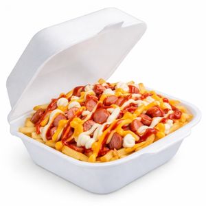 imagem do produto Batata frita média com linguiça maionese catchup cheddar 