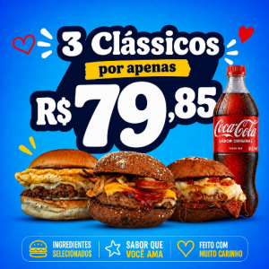 imagem do produto 3 Clássicos no precinho + Coca 1.5 litros + Entrega grátis até 4km
